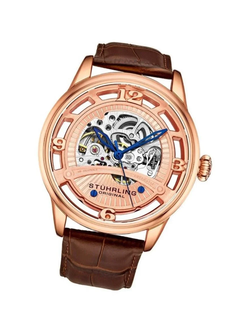 NWT Stuhrling Original Legacy Automatic Rose Gold Dial Men's Watch